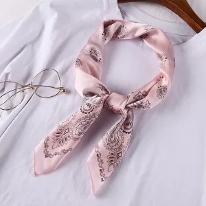 Foulard Bandana En Soie Satin À Motif Paisley Rosemarron