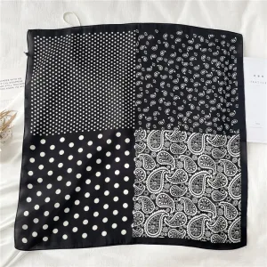Foulard Homme En Soie Carré À Nouer Noirblanc Émotif