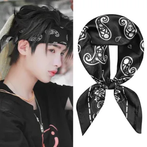 Foulard Homme En Soie Carré À Nouer Noir Émotif