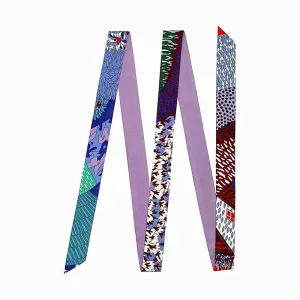 Foulard Long En Soie 200cm Ceinture Violetmarron