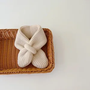 Foulard Enfants En Laine Tricotée Beige