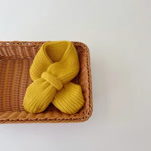 Foulard Enfants En Laine Tricotée Jaune