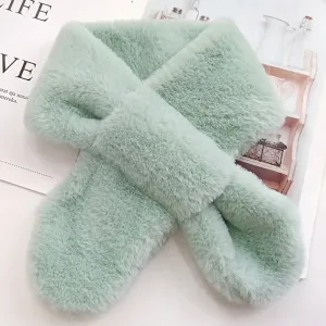 Foulard Enfants En Fausse Fourrure De Lapin Vert
