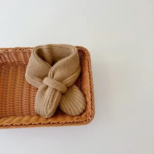 Foulard Enfants En Laine Tricotée Khaki